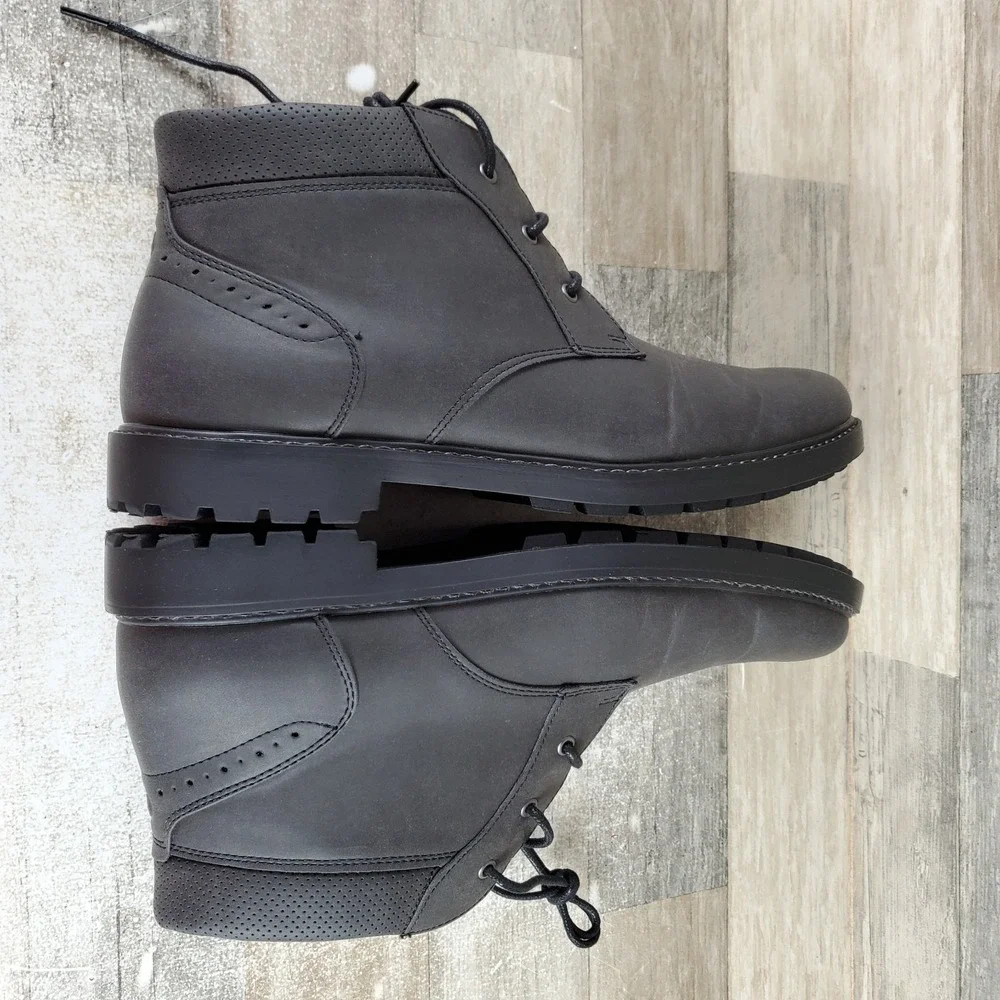 Nunn Bush Delton Mens Chukka Boot Sz 14 M Black Leather Lace Up Plain Toe Ankle